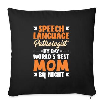 Speech therapist, speech therapist, speech therapist - Sofa pillowcase 17,3'' x 17,3'' (45 x 45 cm) - black - Front