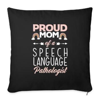 Speech therapist, speech therapist, speech therapist - Sofa pillowcase 17,3'' x 17,3'' (45 x 45 cm) - black - Front