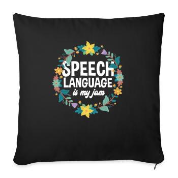Speech therapist, speech therapist, speech therapist - Sofa pillowcase 17,3'' x 17,3'' (45 x 45 cm) - black - Front