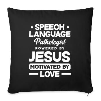 Speech therapist, speech therapist, speech therapist - Sofa pillowcase 17,3'' x 17,3'' (45 x 45 cm) - black - Front