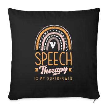 Speech therapist, speech therapist, speech therapist - Sofa pillowcase 17,3'' x 17,3'' (45 x 45 cm) - black - Front