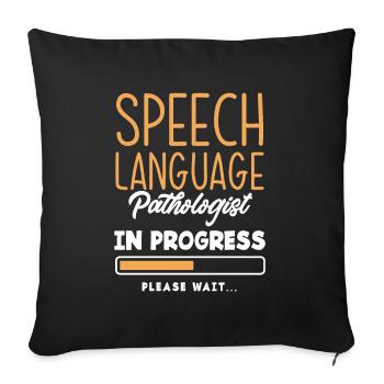 Speech therapist, speech therapist, speech therapist - Sofa pillowcase 17,3'' x 17,3'' (45 x 45 cm) - black - Front