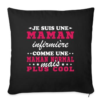 Je suis une maman infirmière - Housse de coussin décorative 45 x 45 cm - noir - Devant