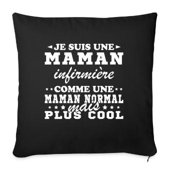 Je suis une maman infirmière - Housse de coussin décorative 45 x 45 cm - noir - Devant