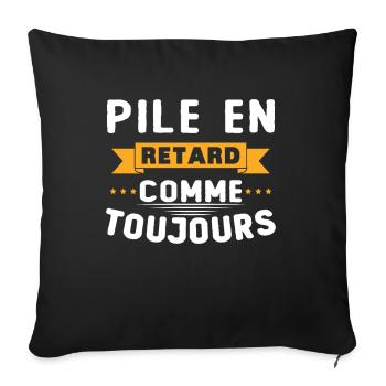 Battery late as always - Sofa pillowcase 17,3'' x 17,3'' (45 x 45 cm) - black - Front