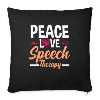 Speech therapist, speech therapist, speech therapist - Sofa pillowcase 17,3'' x 17,3'' (45 x 45 cm) - black - Front