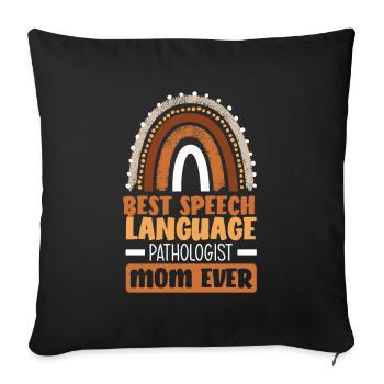 Speech therapist, speech therapist, speech therapist - Sofa pillowcase 17,3'' x 17,3'' (45 x 45 cm) - black - Front