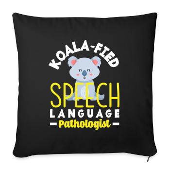 Speech therapist, speech therapist, speech therapist - Sofa pillowcase 17,3'' x 17,3'' (45 x 45 cm) - black - Front