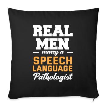 Speech therapist, speech therapist, speech therapist - Sofa pillowcase 17,3'' x 17,3'' (45 x 45 cm) - black - Front