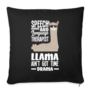 Speech therapist, speech therapist, speech therapist - Sofa pillowcase 17,3'' x 17,3'' (45 x 45 cm) - black - Front