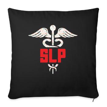 Speech therapist, speech therapist, speech therapist - Sofa pillowcase 17,3'' x 17,3'' (45 x 45 cm) - black - Front