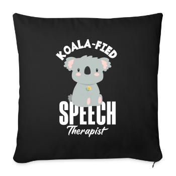 Speech therapist, speech therapist, speech therapist - Sofa pillowcase 17,3'' x 17,3'' (45 x 45 cm) - black - Front