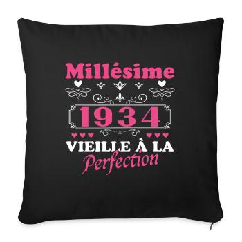 Woman Vintage 1934 Birthday Gift Humor - Sofa pillowcase 17,3'' x 17,3'' (45 x 45 cm) - black - Front