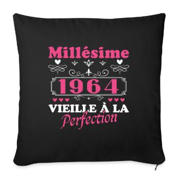 Woman Vintage 1964 Gift Birthday Humor - Sofa pillowcase 17,3'' x 17,3'' (45 x 45 cm) - black - Front