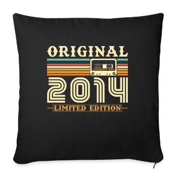 Original 2014 Jahrgang Geburtstag Geschenk - Sofakissenbezug 45 x 45 cm - Schwarz - Vorne