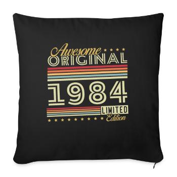 Vinatge 1984 Cadeau d’anniversaire - Housse de coussin décorative 45 x 45 cm - noir - Devant