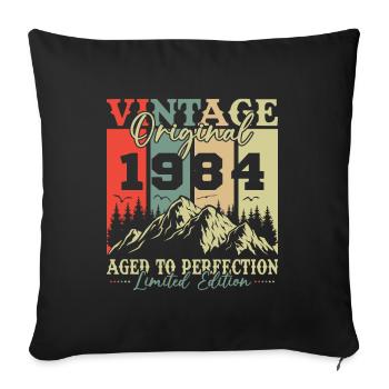 Vinatge 1984 Cadeau d’anniversaire - Housse de coussin décorative 45 x 45 cm - noir - Devant