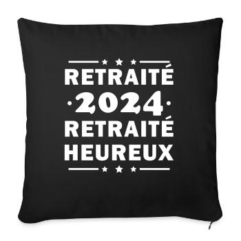 Happy Retiree 2024 Retirement Gift - Sofa pillowcase 17,3'' x 17,3'' (45 x 45 cm) - black - Front