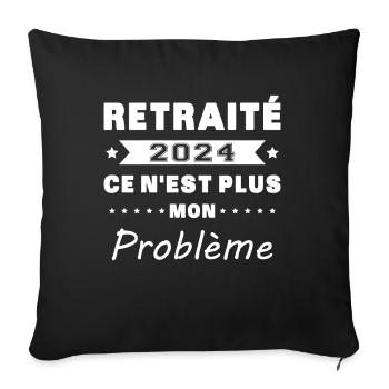Humor Gift Retiree 2024, Retired In 2024 - Sofa pillowcase 17,3'' x 17,3'' (45 x 45 cm) - black - Front