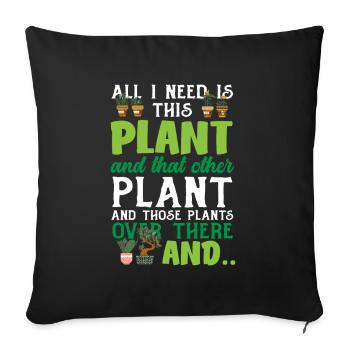 Jardinier, Jardinier, Jardinier, Jardinier Amateur, Plantes - Housse de coussin décorative 45 x 45 cm - noir - Devant