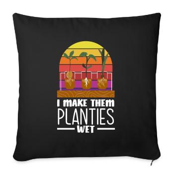 Jardinier, Jardinier, Jardinier, Jardinier Amateur, Plantes - Housse de coussin décorative 45 x 45 cm - noir - Devant