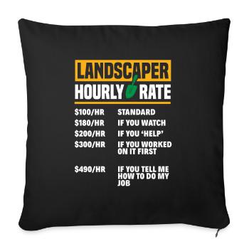 Jardinier, Jardinier, Jardinier, Jardinier Amateur, Plantes - Housse de coussin décorative 45 x 45 cm - noir - Devant