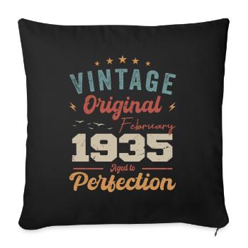 Born in February 1935 vintage 1935 birthday - Sofa pillowcase 17,3'' x 17,3'' (45 x 45 cm) - black - Front