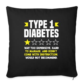T1D Diabetes Type 1 Diabetic Gift - Sofa pillowcase 17,3'' x 17,3'' (45 x 45 cm) - black - Front