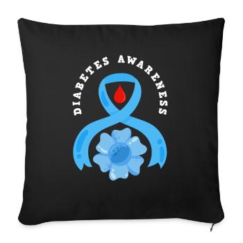 T1D Diabetes Typ 1 Diabetiker Geschenk - Sofakissenbezug 45 x 45 cm - Schwarz - Vorne