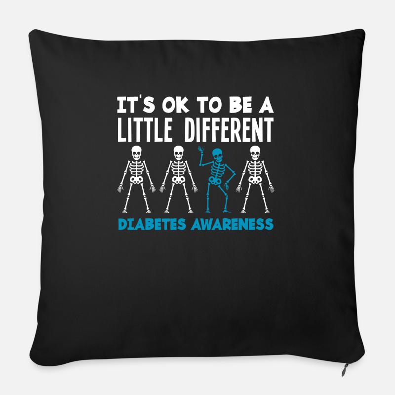 T1D Diabetes Typ 1 Diabetiker Geschenk - Sofakissenbezug 45 x 45 cm - Schwarz