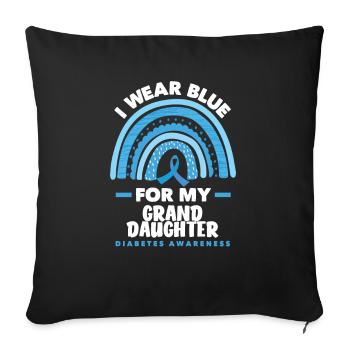 T1D Diabetes Typ 1 Diabetiker Geschenk - Sofakissenbezug 45 x 45 cm - Schwarz - Vorne