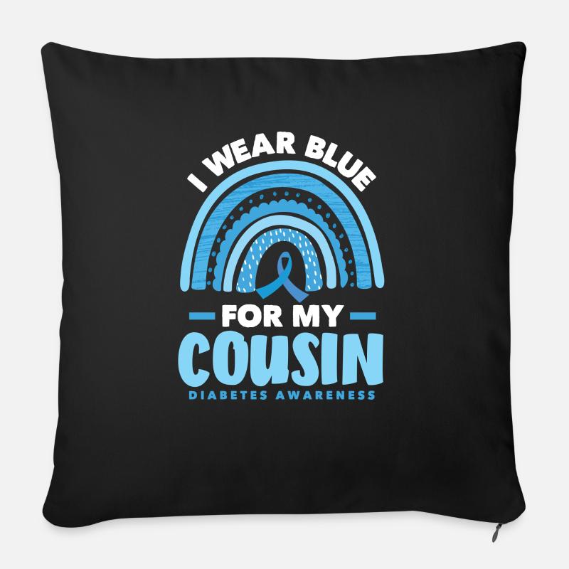 T1D Diabetes Type 1 Diabetic Gift - Sofa pillowcase 17,3'' x 17,3'' (45 x 45 cm) - black