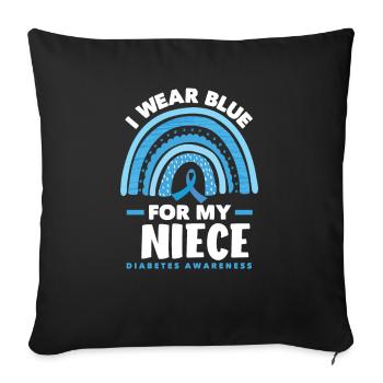 T1D Diabetes Typ 1 Diabetiker Geschenk - Sofakissenbezug 45 x 45 cm - Schwarz - Vorne