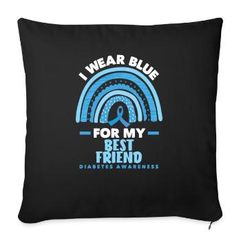 T1D Diabetes Typ 1 Diabetiker Geschenk - Sofakissenbezug 45 x 45 cm - Schwarz - Vorne