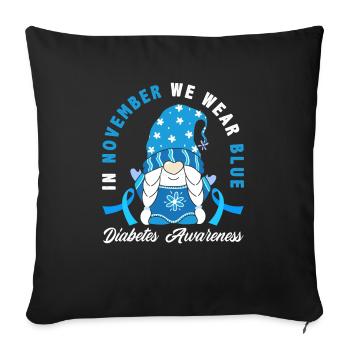 T1D Diabetes Type 1 Diabetic Gift - Sofa pillowcase 17,3'' x 17,3'' (45 x 45 cm) - black - Front