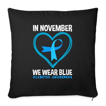 T1D Diabetes Type 1 Diabetic Gift - Sofa pillowcase 17,3'' x 17,3'' (45 x 45 cm) - black - Front