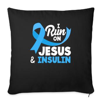 T1D Diabetes Type 1 Diabetic Gift - Sofa pillowcase 17,3'' x 17,3'' (45 x 45 cm) - black - Front