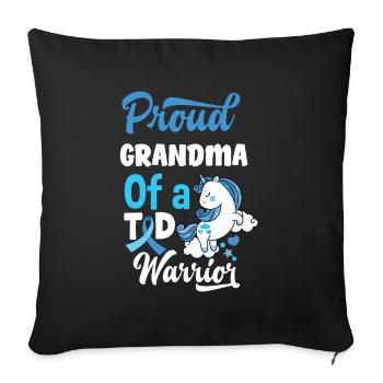 T1D Diabetes Type 1 Diabetic Gift - Sofa pillowcase 17,3'' x 17,3'' (45 x 45 cm) - black - Front
