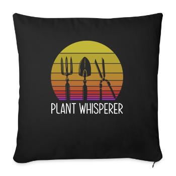 Jardinier, Jardinier, Jardinier, Jardinier Amateur, Plantes - Housse de coussin décorative 45 x 45 cm - noir - Devant