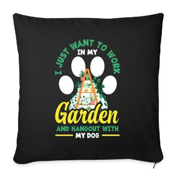 Jardinier, Jardinier, Jardinier, Jardinier Amateur, Plantes - Housse de coussin décorative 45 x 45 cm - noir - Devant