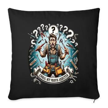 Une fois que j’ai travaillé avec des professionnels Charpentier - Housse de coussin décorative 45 x 45 cm - noir - Devant