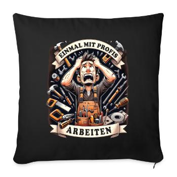 Une fois n’est pas coutume, les artisans travaillent avec des professionnels - Housse de coussin décorative 45 x 45 cm - noir - Devant