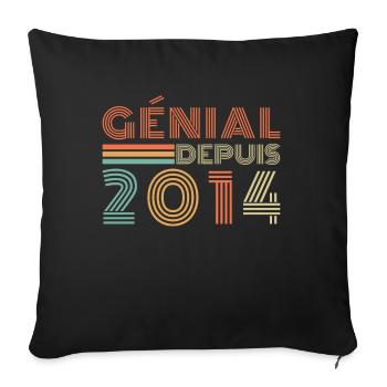 Génial Depuis 2014 Cadeau Retro Anniversaire - Housse de coussin décorative 45 x 45 cm - noir - Devant