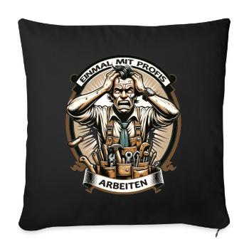 Une fois n’est pas coutume, les artisans travaillent avec des professionnels - Housse de coussin décorative 45 x 45 cm - noir - Devant
