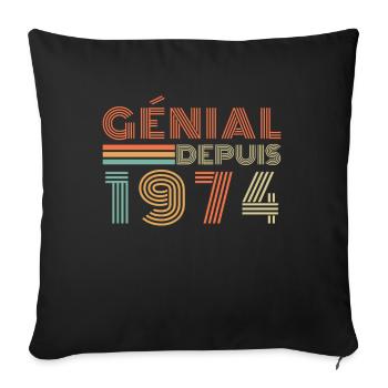 Awesome Since 1974 Retro Birthday Gift - Sofa pillowcase 17,3'' x 17,3'' (45 x 45 cm) - black - Front