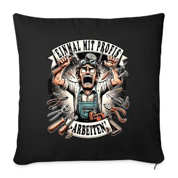 Une fois n’est pas coutume, les artisans travaillent avec des professionnels - Housse de coussin décorative 45 x 45 cm - noir - Devant