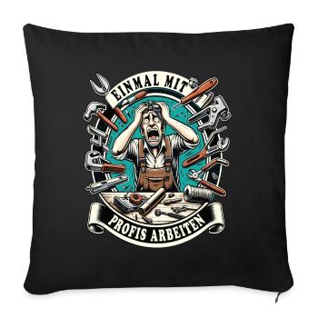 Une fois n’est pas coutume, les artisans travaillent avec des professionnels - Housse de coussin décorative 45 x 45 cm - noir - Devant
