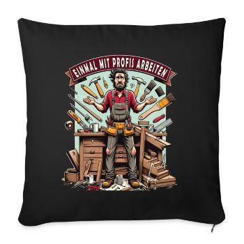 Une fois n’est pas coutume, les artisans travaillent avec des professionnels - Housse de coussin décorative 45 x 45 cm - noir - Devant
