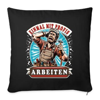 Une fois n’est pas coutume, les artisans travaillent avec des professionnels - Housse de coussin décorative 45 x 45 cm - noir - Devant
