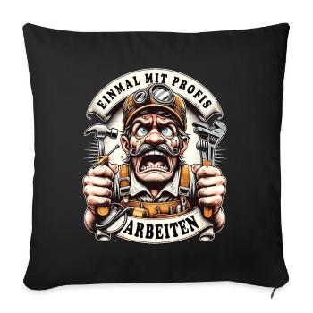 Une fois n’est pas coutume, les artisans travaillent avec des professionnels - Housse de coussin décorative 45 x 45 cm - noir - Devant